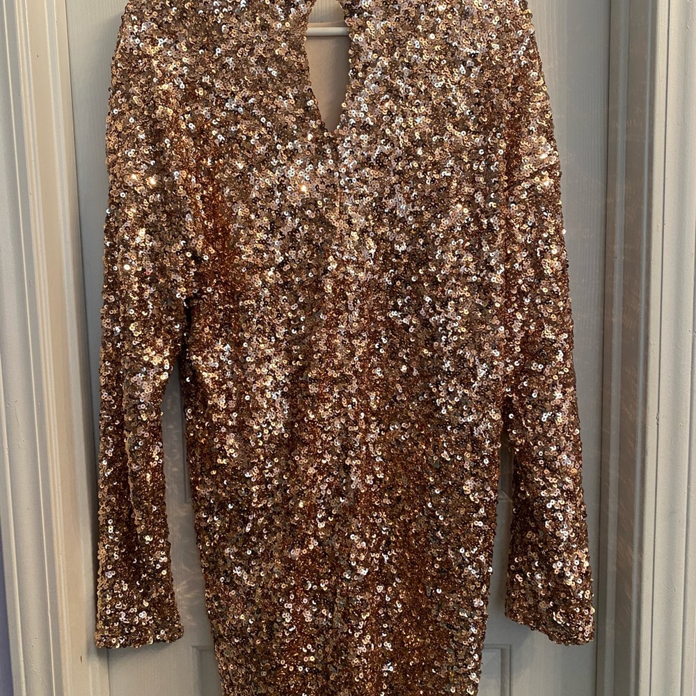Gold sequin dress